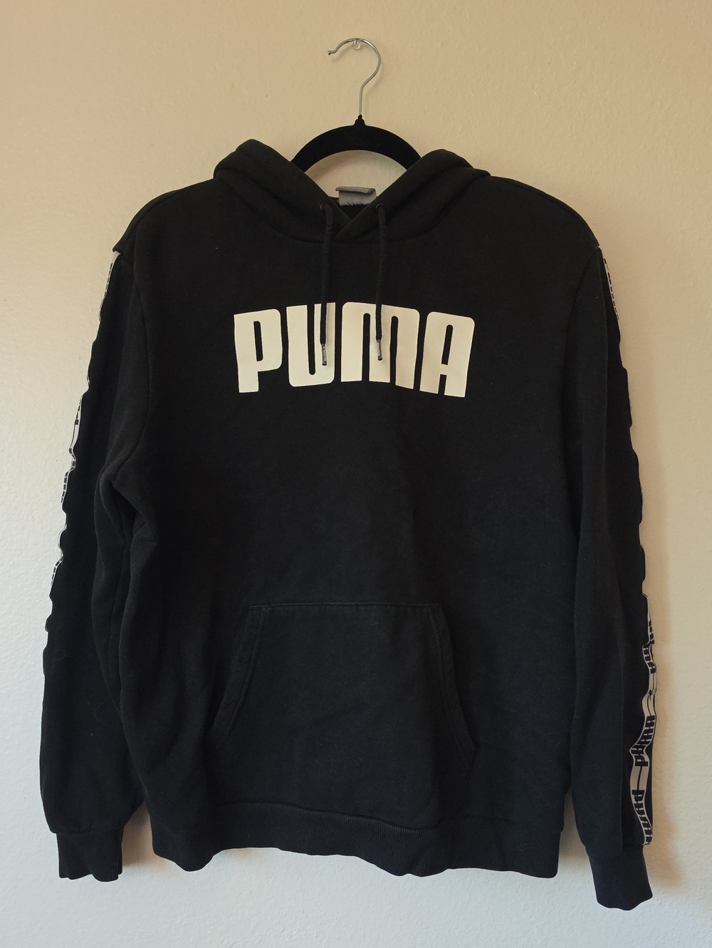 Puma Black Hoodie with White Logo
